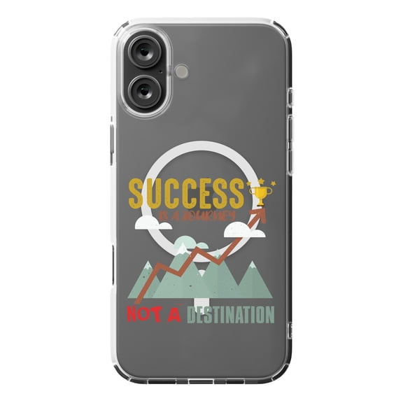 DistinctInk MagSafe Clear Case for Apple iPhone 16 Plus (6.7" Screen) - Success Journey Not Destination - Slim Profile Design