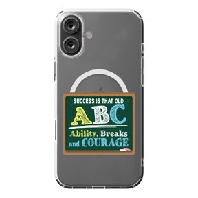 DistinctInk MagSafe Clear Case for Apple iPhone 16 Plus (6.7" Screen) - Success Old ABC - Slim Profile Design