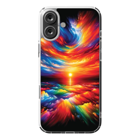 DistinctInk MagSafe Clear Case for Apple iPhone 16 Plus (6.7" Screen) - Suntec Vivid Spectrum Canvas - Raised Bezel Screen Guard