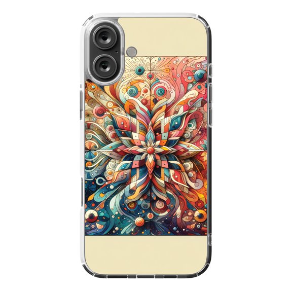 DistinctInk Hybrid Case for iPhone 16 PLUS - Slim, Durable, Compatible with MagSafe Charging - Surreal Prism Kaleidoscope Print