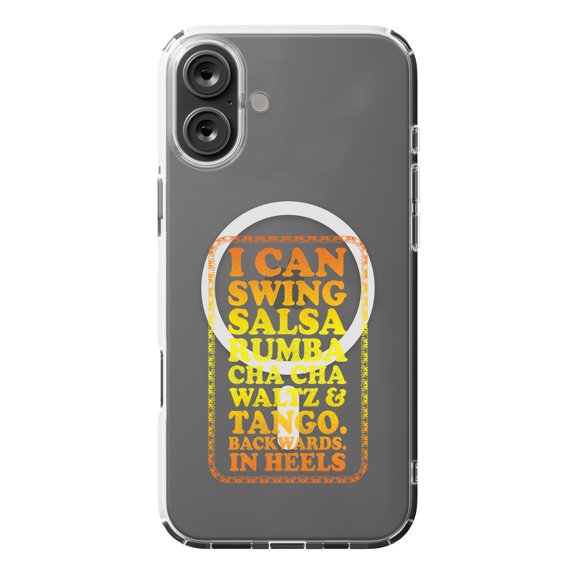 DistinctInk MagSafe Clear Case for Apple iPhone 16 Plus (6.7" Screen) - Swing Salsa Rumba Cha Cha Waltz in Heels - Slim Profile Design