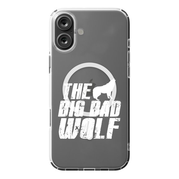 DistinctInk MagSafe Clear Case for Apple iPhone 16 Plus (6.7" Screen) - The Big Bad Wolf - Shockproof Protection