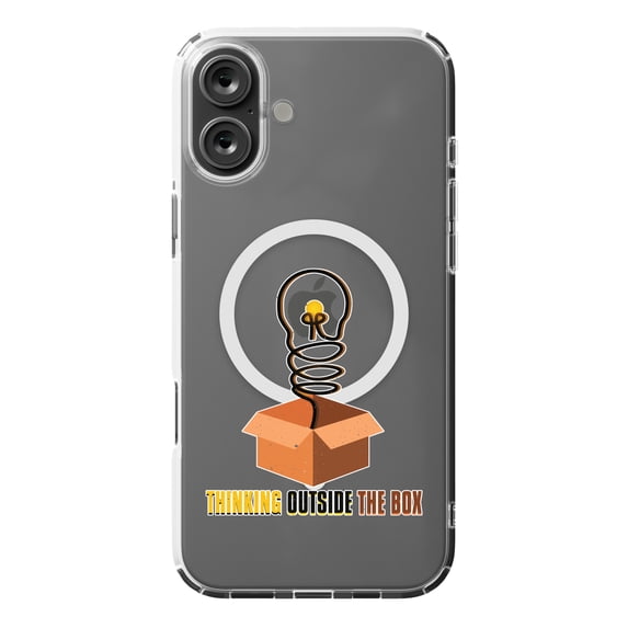 DistinctInk MagSafe Clear Case for Apple iPhone 16 Plus (6.7" Screen) - Thinking Outside The Box - Lightweight Grip