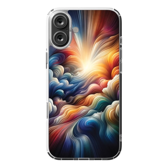 DistinctInk MagSafe Clear Case for Apple iPhone 16 Plus (6.7" Screen) - Vivid Infinity Abstract Print - Lightweight Grip