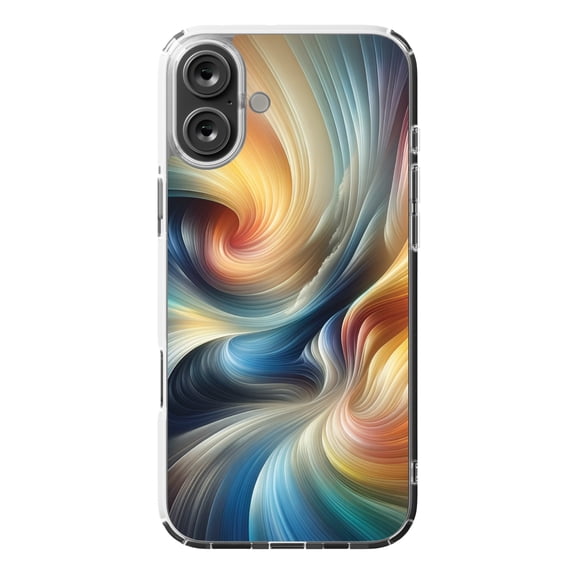 DistinctInk MagSafe Clear Case for Apple iPhone 16 Plus (6.7" Screen) - Vortex Abstract Digital Wallpaper - Tempered Glass Back