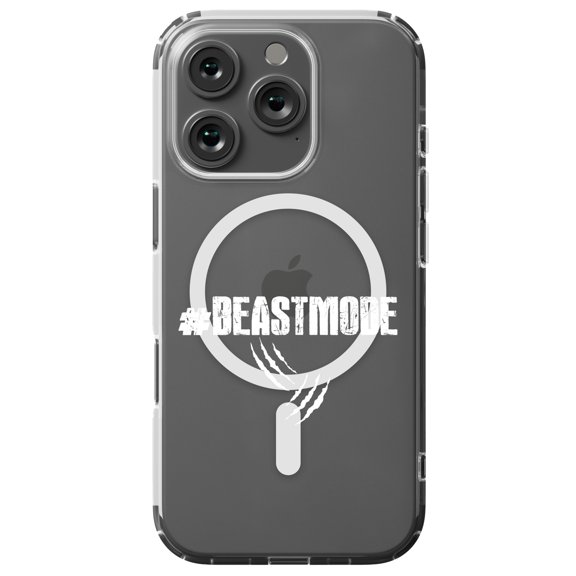DistinctInk MagSafe Clear Case for Apple iPhone 16 Pro (6.3" Screen) - #Beastmode Beast Mode - Slim Profile Design