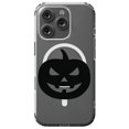 thumbnail image 1 of DistinctInk Hybrid Case for iPhone 16 PRO - Slim, Durable, Compatible with MagSafe Charging - Black Jack O Lantern Pumpkin Pattern, 1 of 3
