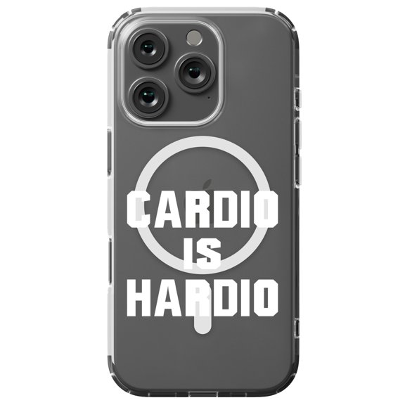 DistinctInk MagSafe Clear Case for Apple iPhone 16 Pro (6.3" Screen) - Cardio is Hardio - Slim Profile Design
