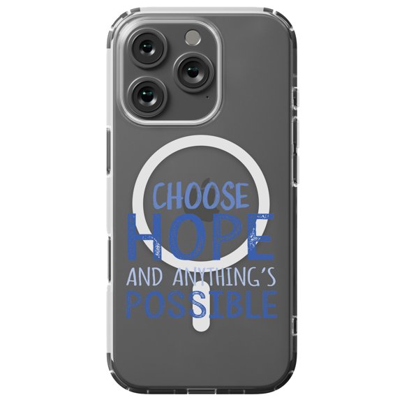 DistinctInk MagSafe Clear Case for Apple iPhone 16 Pro (6.3" Screen) - Choose Hope And Anything's Possible - Slim Profile Design