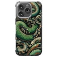 thumbnail image 1 of DistinctInk Hybrid Case for iPhone 16 PRO - Slim, Durable, Compatible with MagSafe Charging - Geometric Coiled Snake, 1 of 3