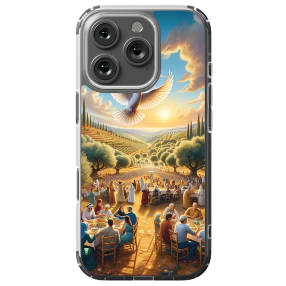 DistinctInk MagSafe Clear Case for Apple iPhone 16 Pro (6.3" Screen) - Harmony Blossoms in Ancient Palestinian Landscape - Lightweight Grip