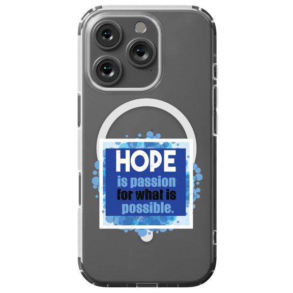 DistinctInk Hybrid Case for iPhone 16 PRO - Slim, Durable, Compatible with MagSafe Charging - Hope Passion For What Possible