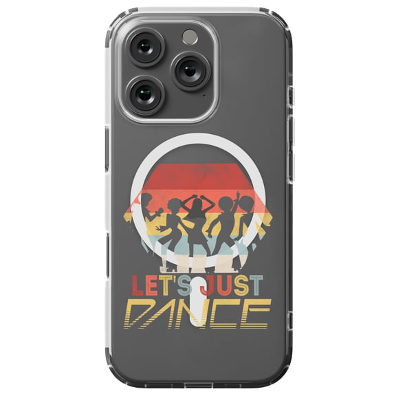 DistinctInk MagSafe Clear Case for Apple iPhone 16 Pro (6.3" Screen) - Let's Just Dance - Tempered Glass Back