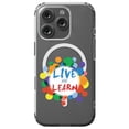 thumbnail image 1 of DistinctInk MagSafe Clear Case for Apple iPhone 16 Pro (6.3" Screen) - Live And Learn - Slim Profile Design, 1 of 3