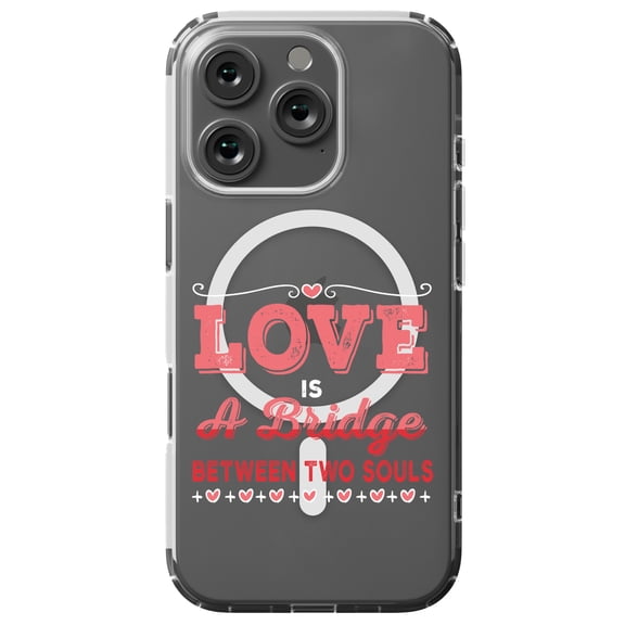 DistinctInk MagSafe Clear Case for Apple iPhone 16 Pro (6.3" Screen) - Love Bridge Between Two Souls - Lightweight Grip
