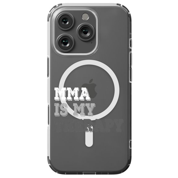 DistinctInk Hybrid Case for iPhone 16 PRO - Slim, Durable, Compatible with MagSafe Charging - MMA Is My Therapy