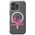 thumbnail image 1 of DistinctInk Hybrid Case for iPhone 16 PRO - Slim, Durable, Compatible with MagSafe Charging - Pink Ribbon Cancer - Word Art, 1 of 3