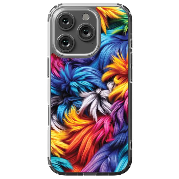 DistinctInk Hybrid Case for iPhone 16 PRO - Slim, Durable, Compatible with MagSafe Charging - Radiant Flux Textured Wallpaper