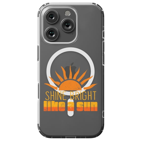 DistinctInk MagSafe Clear Case for Apple iPhone 16 Pro (6.3" Screen) - Shine Bright Like A Sun - Lightweight Grip
