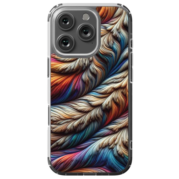 DistinctInk Hybrid Case for iPhone 16 PRO - Slim, Durable, Compatible with MagSafe Charging - Spectrum Flow Wallpaper Abstract