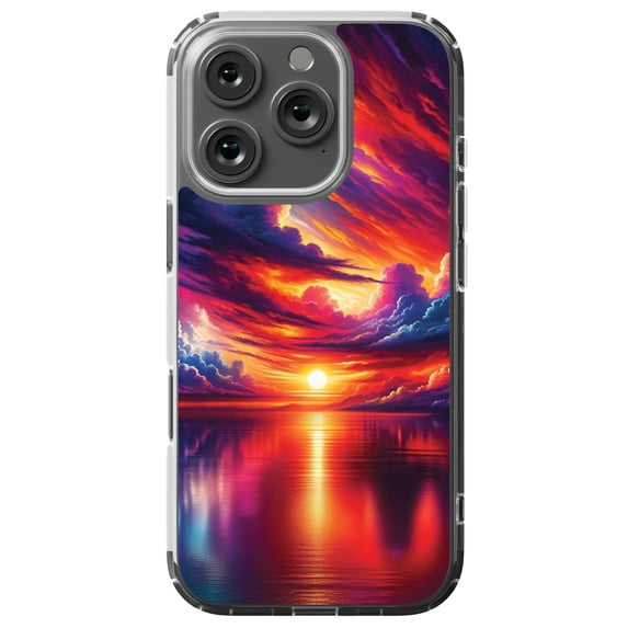 DistinctInk MagSafe Clear Case for Apple iPhone 16 Pro (6.3" Screen) - Sunset Symphony Wall Canvas - Slim Profile Design