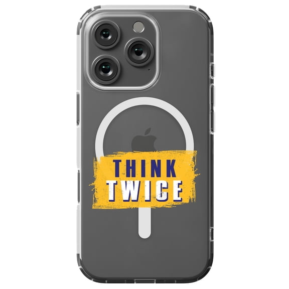 DistinctInk Hybrid Case for iPhone 16 PRO - Slim, Durable, Compatible with MagSafe Charging - Think Twice