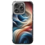 DistinctInk MagSafe Clear Case for Apple iPhone 16 Pro 6.3 Screen - Vibrant Digital Waves Artwork - Tempered Glass Back