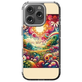 DistinctInk MagSafe Clear Case for Apple iPhone 16 Pro (6.3" Screen) - Vibrant Psychedelic Dream Case - Tempered Glass Back