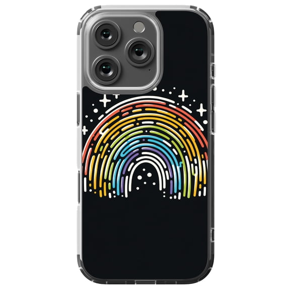 DistinctInk MagSafe Clear Case for Apple iPhone 16 Pro (6.3" Screen) - Vibrant Spectrum: A Bold Hand-Drawn Rainbow - Slim Profile Design