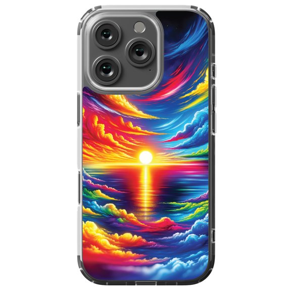DistinctInk MagSafe Clear Case for Apple iPhone 16 Pro (6.3" Screen) - Vivid Twilight Sky Canvasostic - Lightweight Grip