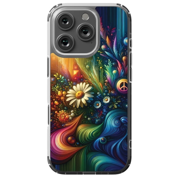 DistinctInk MagSafe Clear Case for Apple iPhone 16 Pro (6.3" Screen) - Wild Harmony Vibrant Art Print - Wireless Charging Compatible