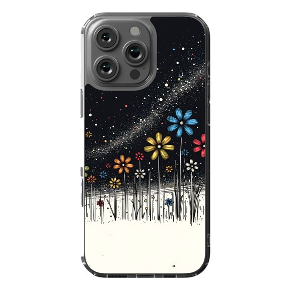 DistinctInk MagSafe Clear Case for Apple iPhone 16 Pro Max (6.9" Screen) - Blooming Cosmos: Vivid Spring Flower Collection - Lightweight Grip