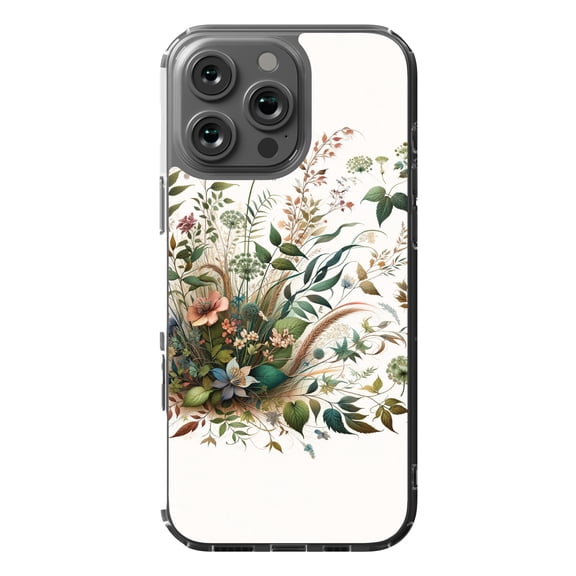 DistinctInk Hybrid Case for iPhone 16 Pro MAX - Slim, Durable, Compatible with MagSafe Charging - Botanical Harmony Art Print