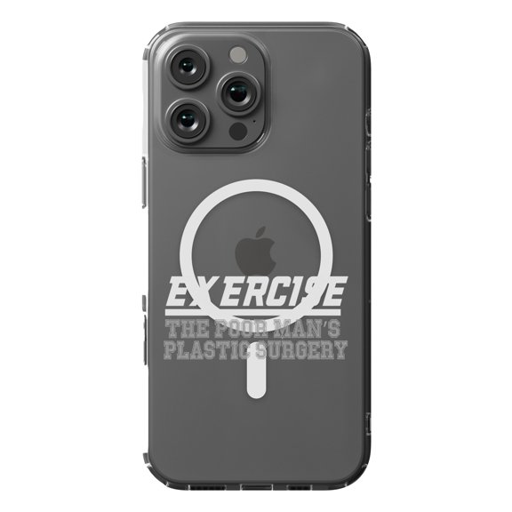 DistinctInk MagSafe Clear Case for Apple iPhone 16 Pro Max (6.9" Screen) - Exercise The Poor Man's Plastic Surgery - Lightweight Grip