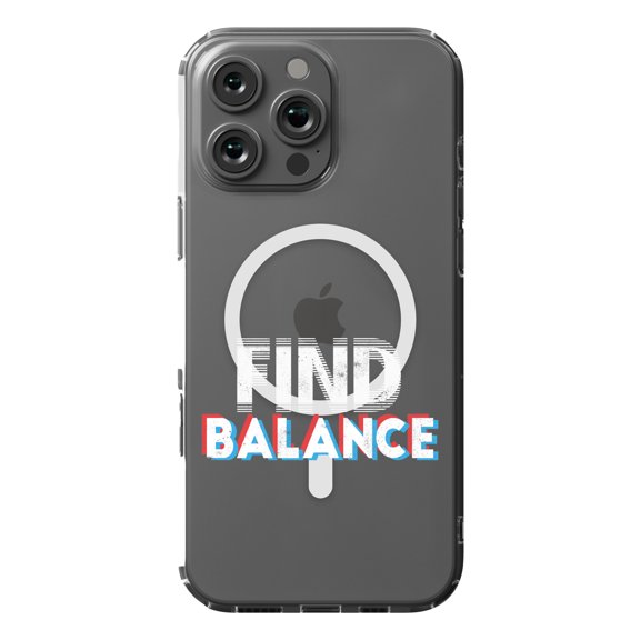 DistinctInk MagSafe Clear Case for Apple iPhone 16 Pro Max (6.9" Screen) - Find Balance - Raised Bezel Screen Guard
