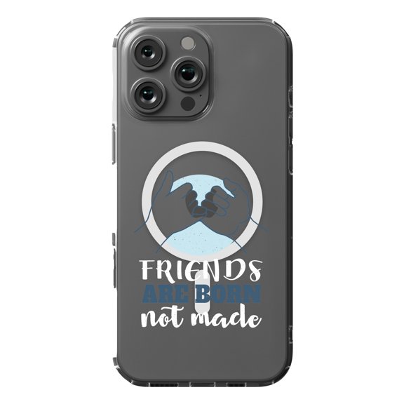 DistinctInk MagSafe Clear Case for Apple iPhone 16 Pro Max (6.9" Screen) - Friends Are Born Not Made - Shockproof Protection