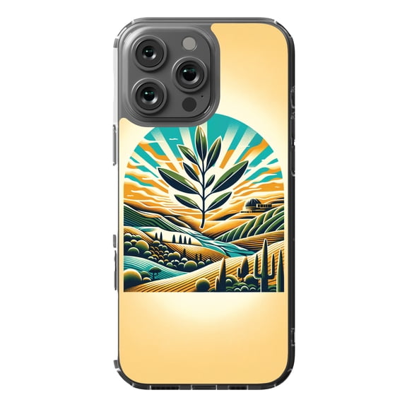 DistinctInk MagSafe Clear Case for Apple iPhone 16 Pro Max (6.9" Screen) - Harmony in Israel's Golden Horizon - Tempered Glass Back