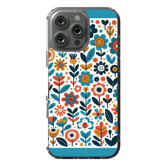 DistinctInk MagSafe Clear Case for Apple iPhone 16 Pro Max (6.9" Screen) - Infinite Whimsical Cartoon Flower Harmony - Slim Profile Design