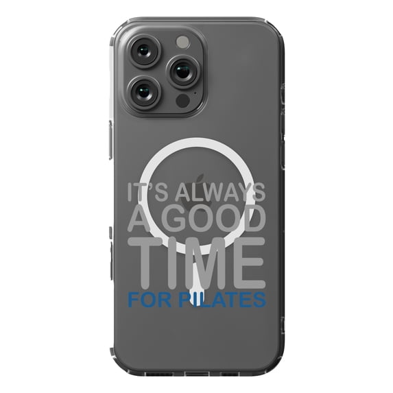 DistinctInk Hybrid Case for iPhone 16 Pro MAX - Slim, Durable, Compatible with MagSafe Charging - It's Always a Good Time for Pilates