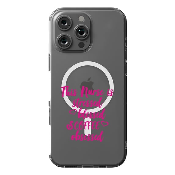 DistinctInk MagSafe Clear Case for Apple iPhone 16 Pro Max (6.9" Screen) - Pink - Raised Bezel Screen Guard
