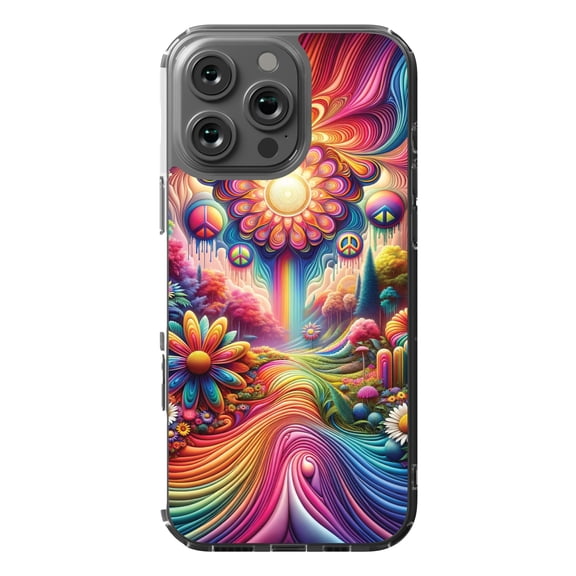 DistinctInk MagSafe Clear Case for Apple iPhone 16 Pro Max (6.9" Screen) - Psychedelic Harmony Art Print - Lightweight Grip
