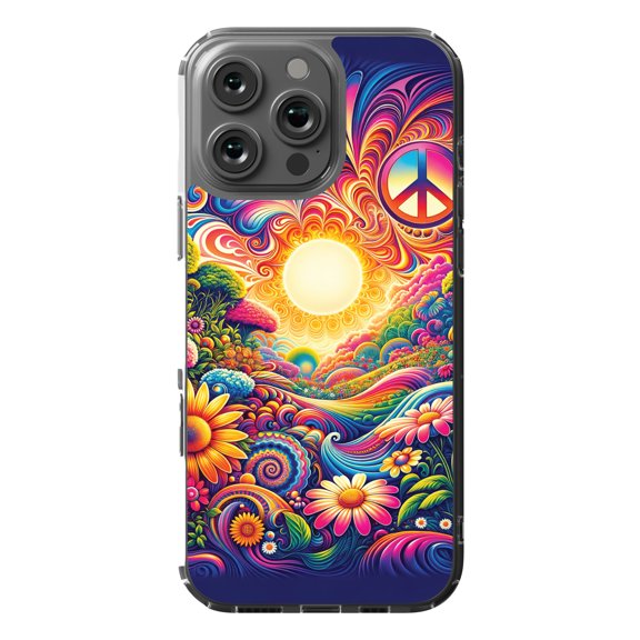 DistinctInk MagSafe Clear Case for Apple iPhone 16 Pro Max (6.9" Screen) - Psychedelic Harmony Art Print - Slim Profile Design