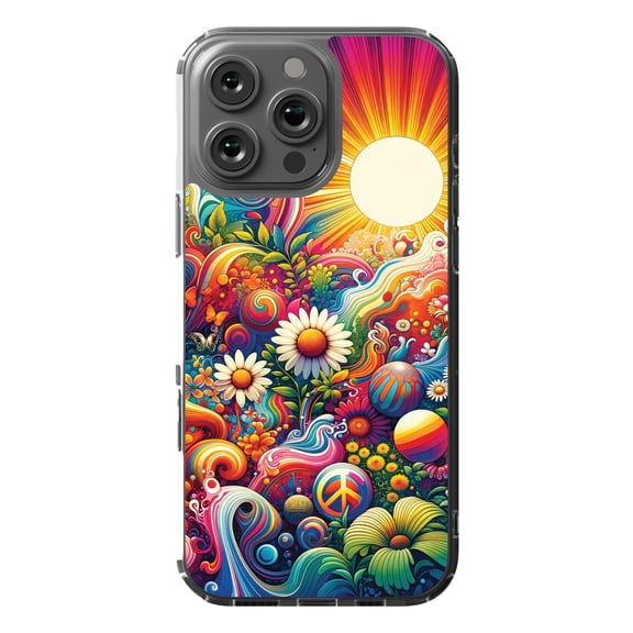 DistinctInk MagSafe Clear Case for Apple iPhone 16 Pro Max (6.9" Screen) - Psychedelic Harmony Print - Shockproof Protection