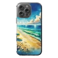 thumbnail image 1 of DistinctInk MagSafe Clear Case for Apple iPhone 16 Pro Max (6.9" Screen) - Title: Serene Shoreline: A Beach Oasis - Tempered Glass Back, 1 of 3