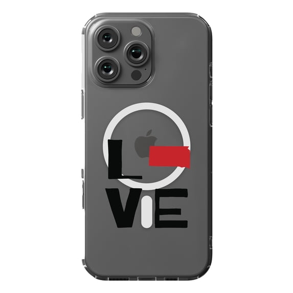 DistinctInk MagSafe Clear Case for Apple iPhone 16 Pro Max (6.9" Screen) - Love Black & Red - Raised Bezel Screen Guard