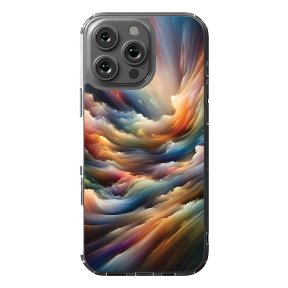 DistinctInk MagSafe Clear Case for Apple iPhone 16 Pro Max (6.9" Screen) - Spectrum Whorl: Virtual Artprint - Shockproof Protection