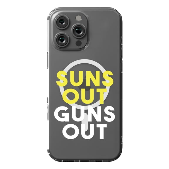 DistinctInk Hybrid Case for iPhone 16 Pro MAX - Slim, Durable, Compatible with MagSafe Charging - Suns Out, Guns Out