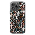 thumbnail image 1 of DistinctInk Hybrid Case for iPhone 16 Pro MAX - Slim, Durable, Compatible with MagSafe Charging - Vibrant Christian Cross Pattern on Black, 1 of 3