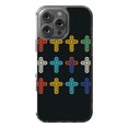 thumbnail image 1 of DistinctInk Hybrid Case for iPhone 16 Pro MAX - Slim, Durable, Compatible with MagSafe Charging - Vibrant Crosses: Boldly Minimalistic Pattern Design, 1 of 3
