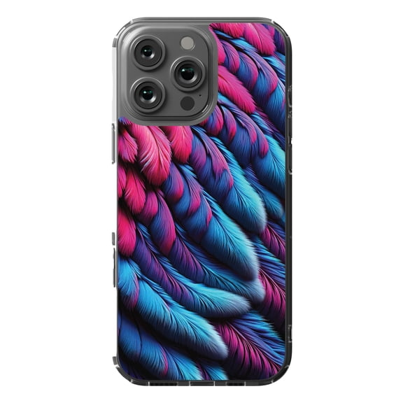 DistinctInk MagSafe Clear Case for Apple iPhone 16 Pro Max (6.9" Screen) - Vibrant Plumage Macro Wallpaper - Raised Bezel Screen Guard